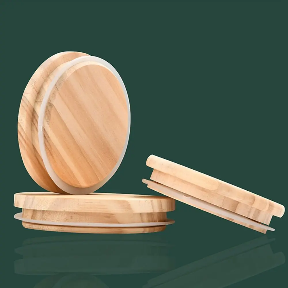 Wood Grain Clear Diverse Sizes Wooden Sealing Ring Reusable Cup Lid Storage Tank Tea Set Accessories Bamboo Cover 6