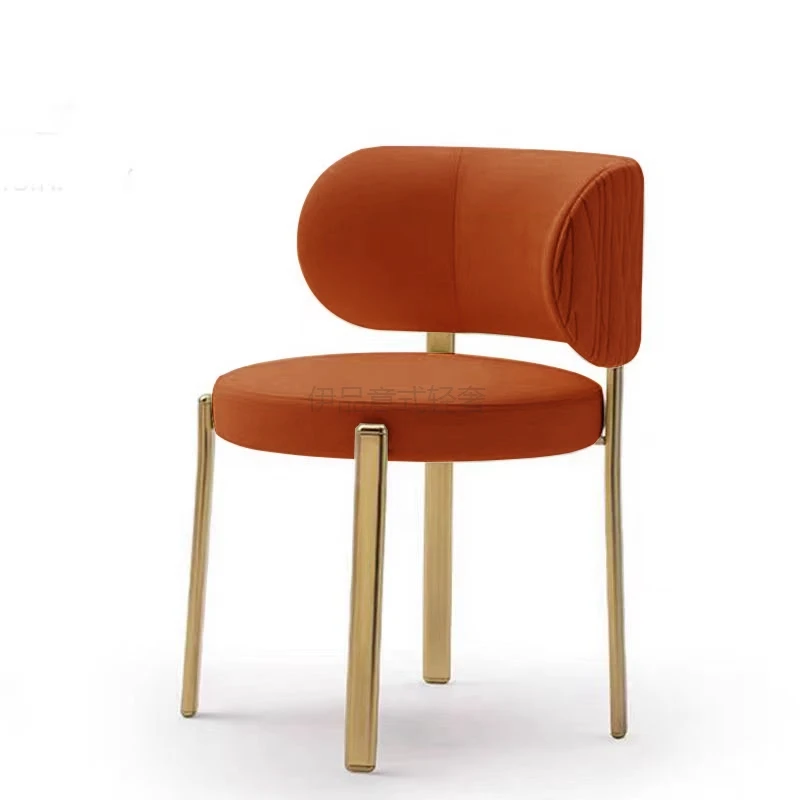 Стул Кухонный Round Dining Chairs Metal Legs Modern Minimalist Dining Chair Leisure Backrest Silla Comedor 카페의자 Home Furniture image 6