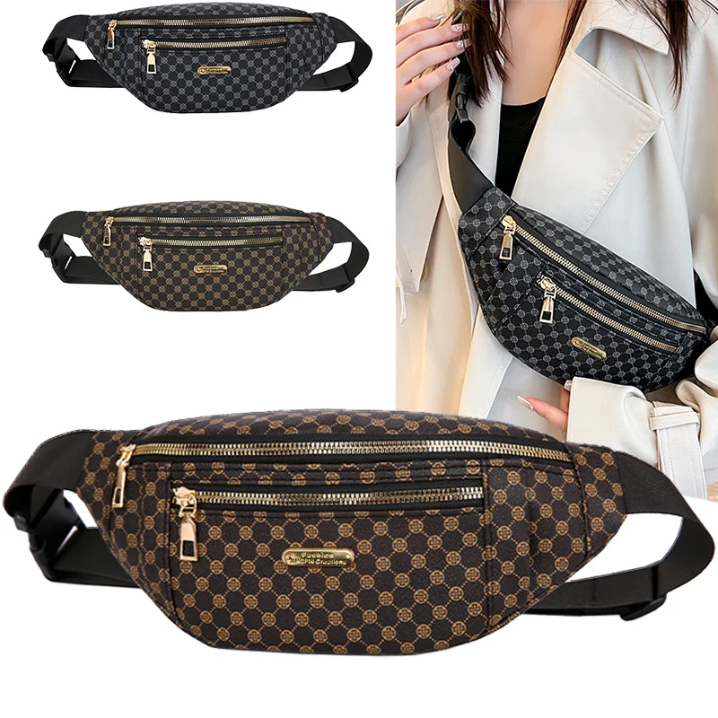 Elegant Retro Pattern Chest Sling Bag Spacious Inner Space, Wear-resistant Crossbody Waist Pack for Short Travel Trips