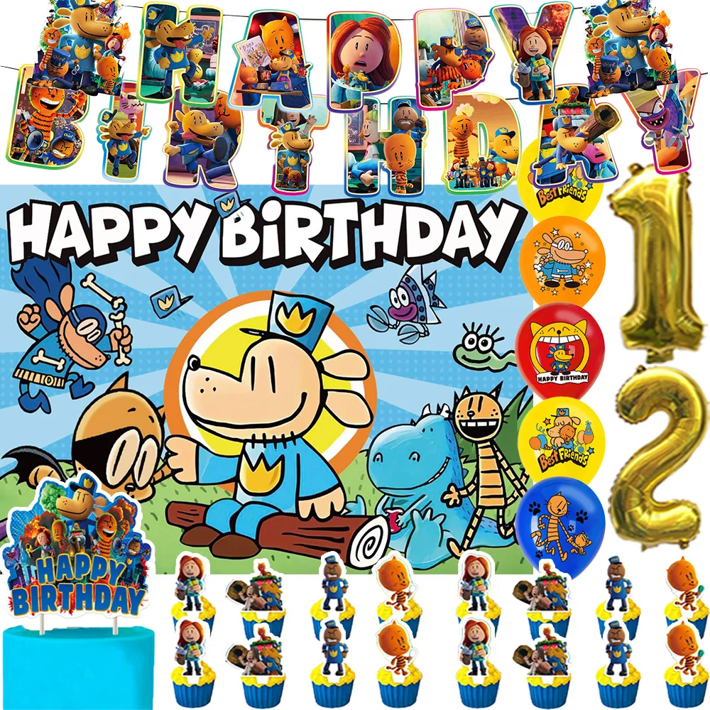 Blue&Dogs-MANS Thema Kindergeburtstag Partyzubehör Dekoration Beste Freundin Ballon Kuchen Topper Banner Hintergrund Babyparty Requisiten – Detail 3