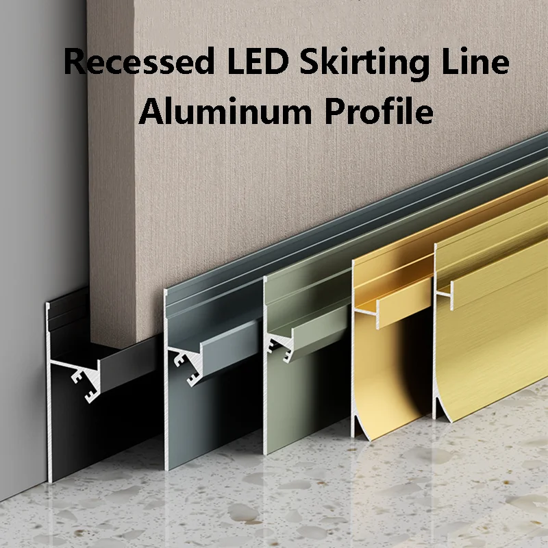 

Recessed LED Skirting Line Aluminum Profile PC Diffuse Channel Backlight Wall Corner Cabinet Wardrobe Light Clip Hard Strip Lamp