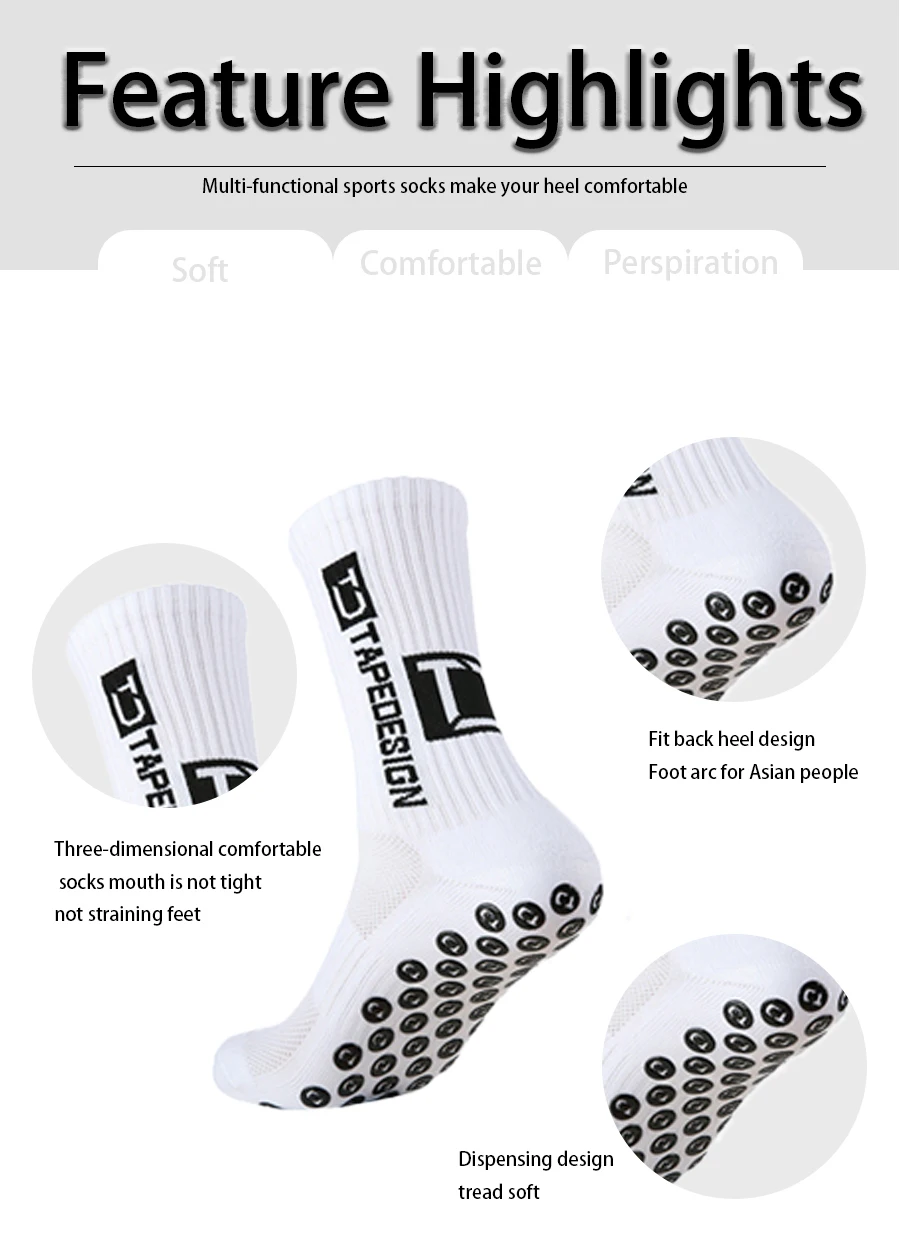 5-teiliges Set, rutschfeste Fußballsocken, Fitness-Socken, bequem, langlebig, Outdoor-Sport, Bandage, Balltasche, Socken, Schienbeinschoner – Detail 2