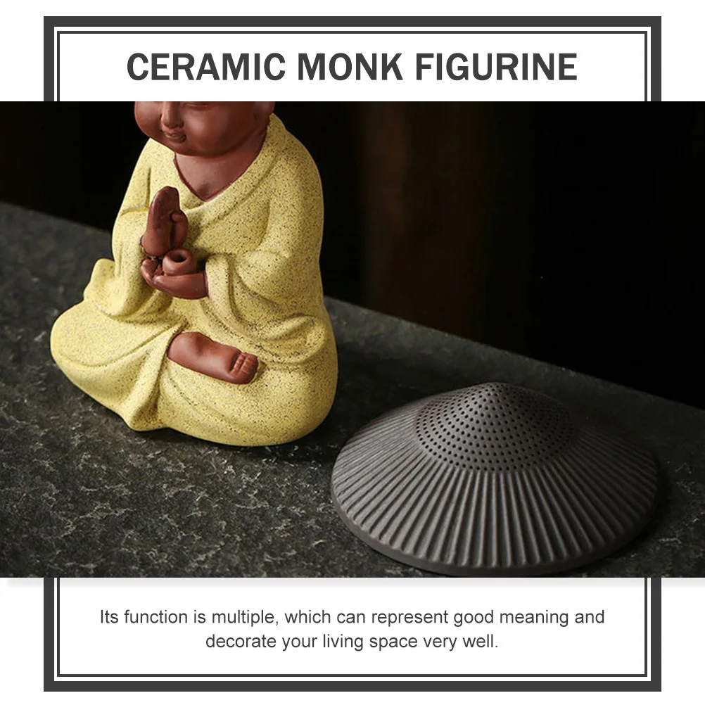 

Monk Shape Tea Pet Ceramic Creative Small Tearoom Multifunctional Tea Filter Decorative Adornment Ceramic Monk Figurine