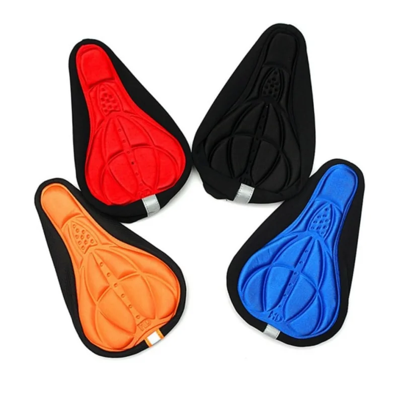 3D Bike Seat Cushion Cover Saddle Pad for Cycling Gel Seat Cover Orange Breathable Comfortable Easy to Use Universal Fit view 3