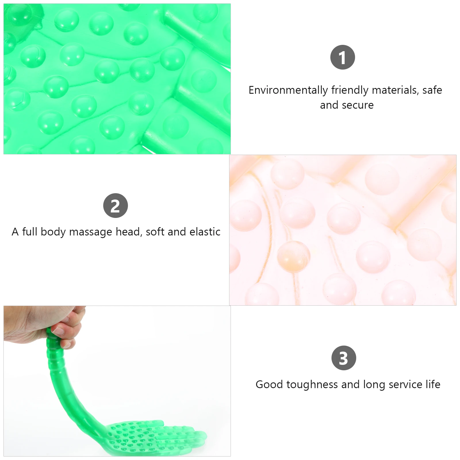 

2 Pcs Meridian Board H held Massage Tool Body Care Silicone Pat Back Shoulder Legs Foot Massager Stick Health Wellness