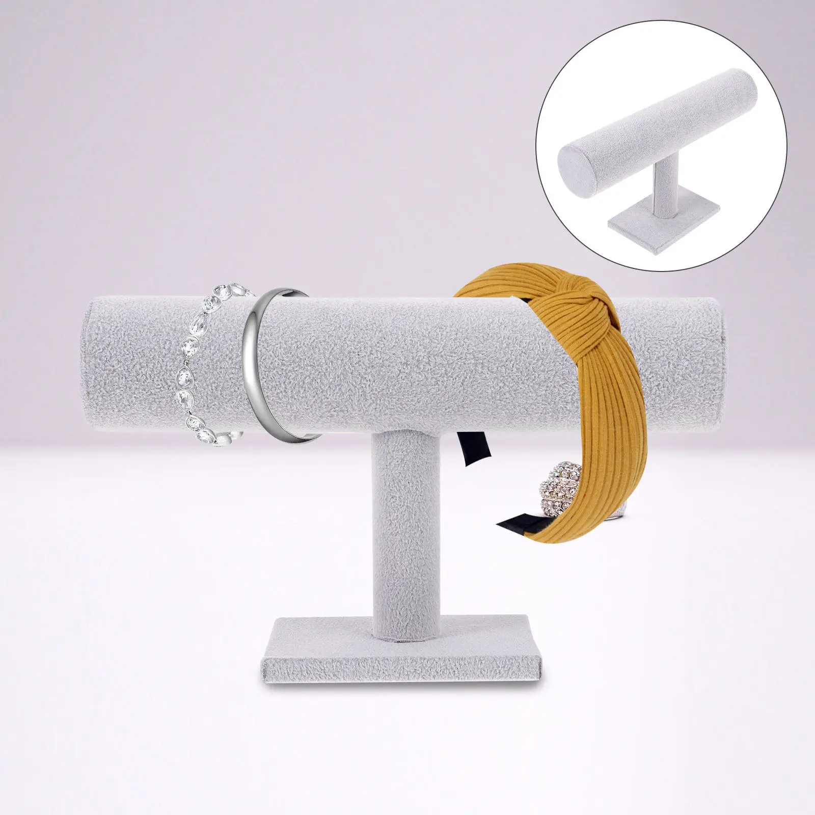 

Bracelet Holder Grey Detchable One Tier Rack Simple Jewelry Organizer Stand Bangle Display Holder Protection for Home Shop