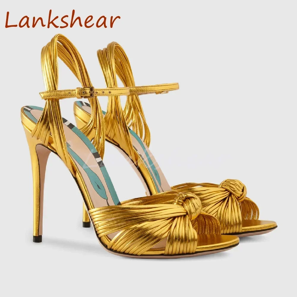 Peep Toe Cross Tied Women Sandals Slingback Stiletto Heels Shallow Open Toe Buckle Strap Fashion Sexy Party Summer Women Shoes
