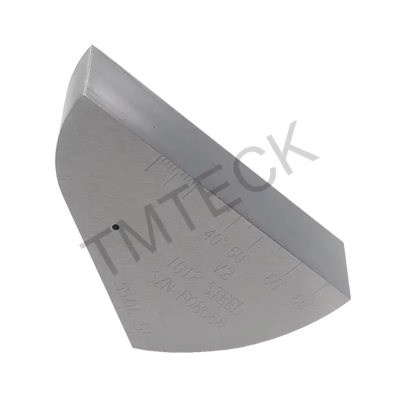 V2 Ultrasonic Calibration test Block 316 Stainless Steel /NO.2 Block INCLUDED MAKER CERTIFICATION and ABS PLASTIC CASE