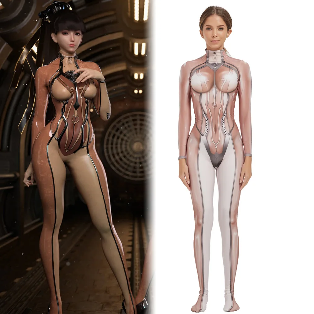 Stellar Blade Eve Jumpsuit Cosplay Kostüm Spielcharakter Bodysuit Halloween Maskerade Performance-Kleidung