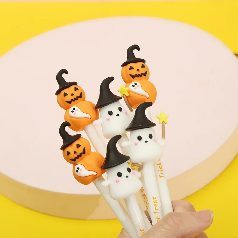 36PCS  Halloween press neutral pen pumpkin ghost test pen student stationery black ink pen wholesale