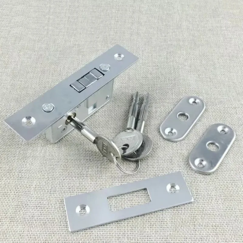 Invisible/Mortise Lock, Pull Gate Hook Lock, Alloy Lock Body, For Framed Glass Door, Strong, Durable, Door Hardware