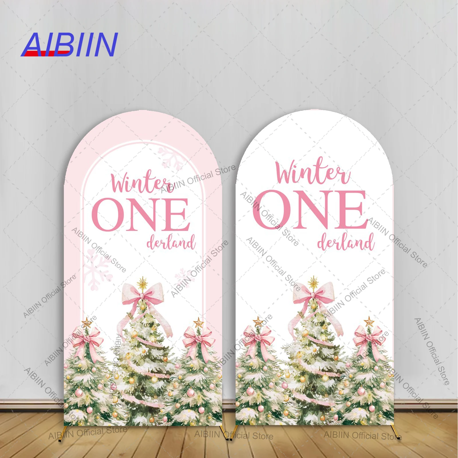 

Девушка Зима Ондерленд День Рождения Арка Фон Крышка Розовая Рождественская Рождественская Елка Лук Детский Первый Год Торт Вечеринка Декор Фон