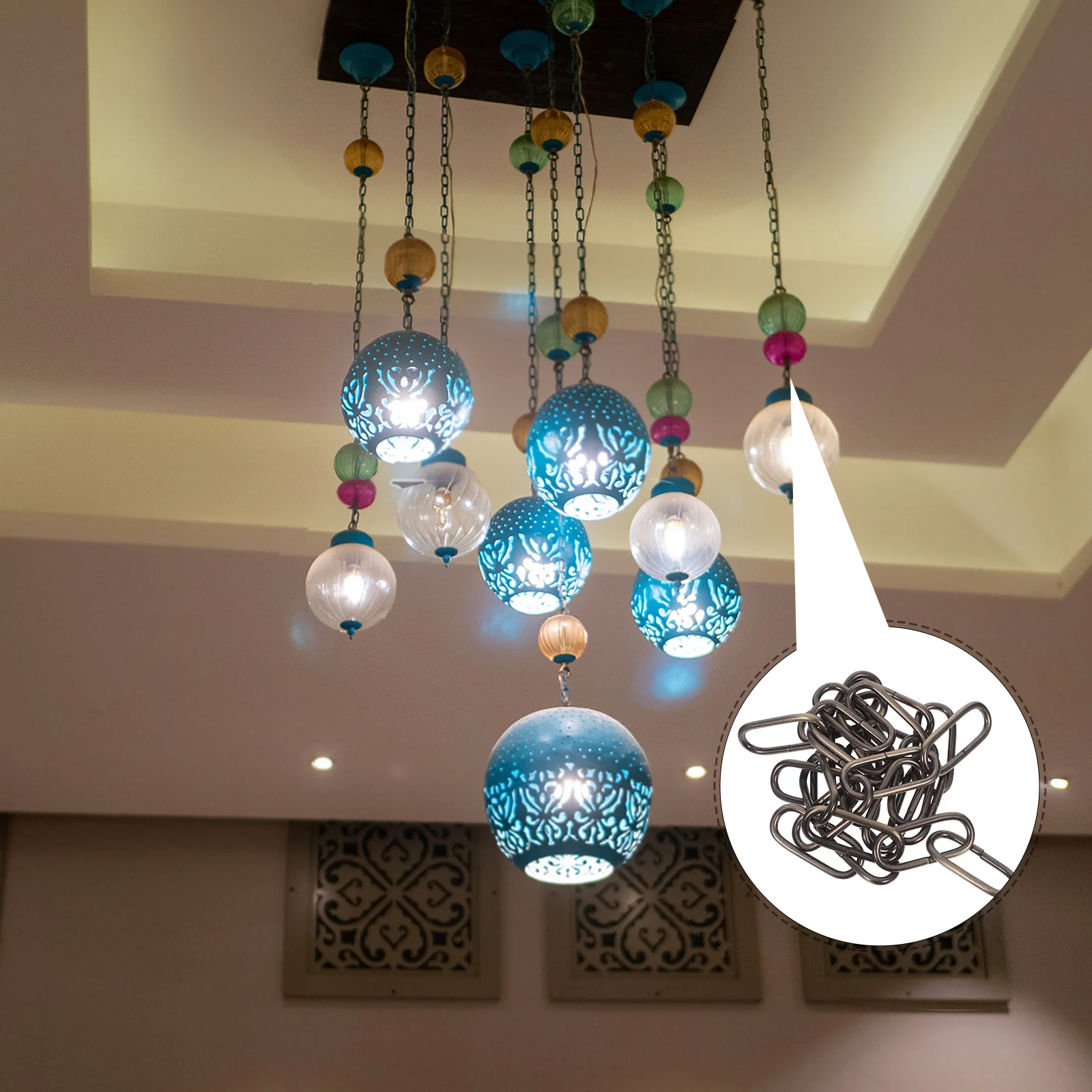 

4mm Bronze Iron Chain 1m Length Durable Hanging Link Chain for Lighting Accessories Crystal Lamp Utility General Purpose