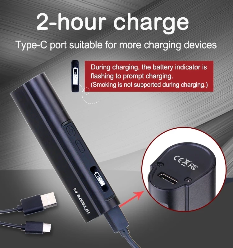 عصا تسخين لجهاز Hitaste P8 لا تحرق نظام التسخين المزدوج مع شاشة OLED المتوافقة مع 25 Icosticks