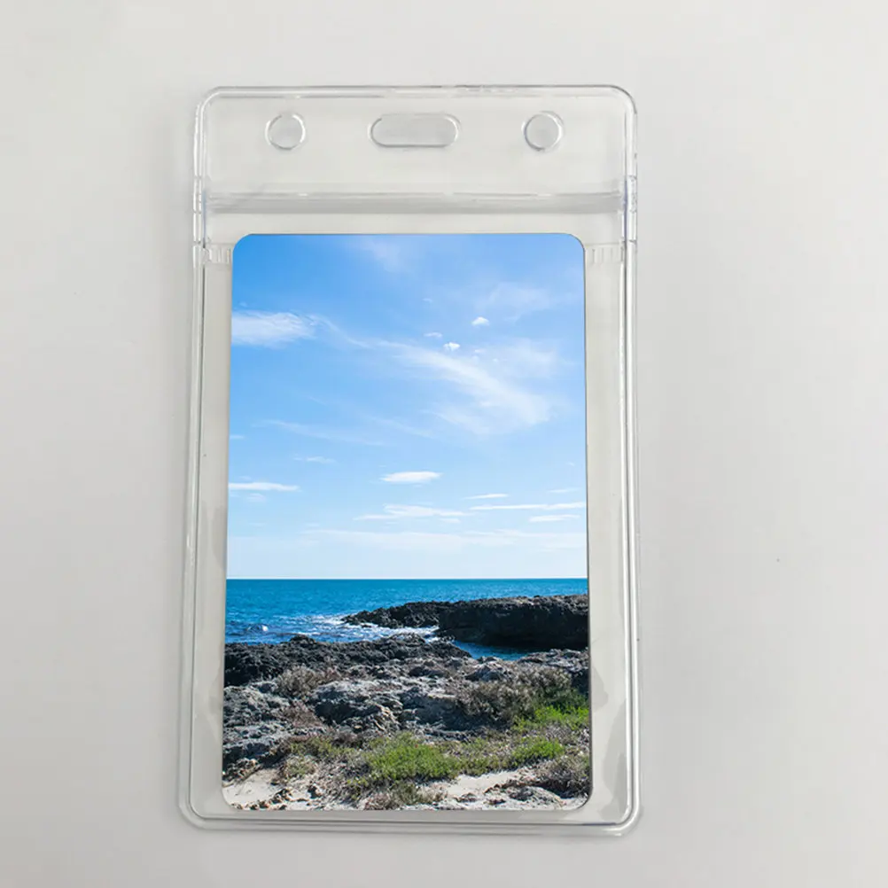 

20Pcs Waterproof Id Card Sleeves Vertical Clear Badge Holder Card Protectors Plastic Sleeve for Bank Credit Name Cards