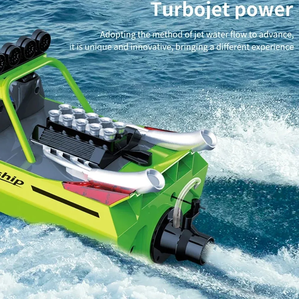 Barco TURBOJET TX725 de 2,4G, bomba de alta velocidad TY725, barco a reacción con Control remoto, barco de juguete con alarma de batería baja para regalo para niños y adultos