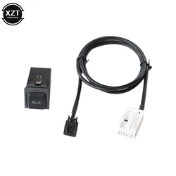 Auto 12 Pin AUX Audio Kabel AUX Buchse Kits Schalter + Kabel für Volkswagen VW RCD300 RCD510 RNS315 Auto Zubehör