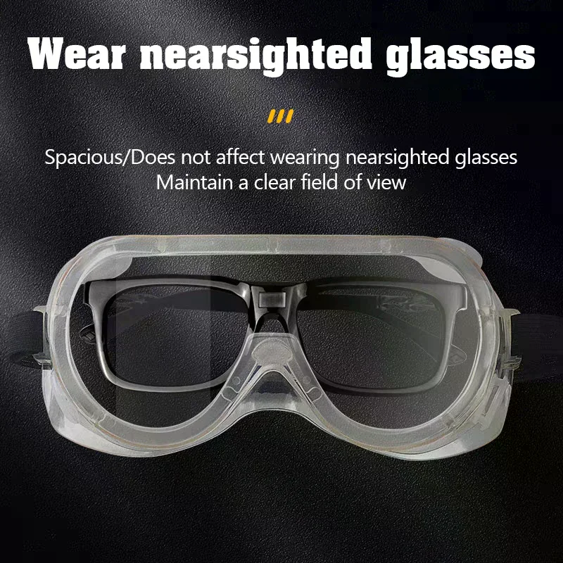 Protective Glasses Anti-splash Anti-wind Sand-dust Anti-fog Goggles Myopia Can Wear Water Festival Labor Protective Eye Mask