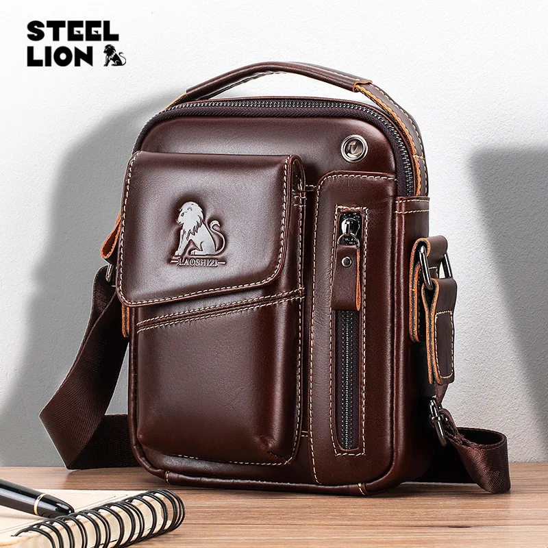 This is a fashionable, sporty and durable hand-held crossbody bag with a top layer of cowhide