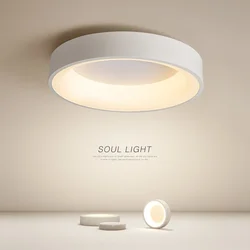 Lámpara de techo nórdica para sala de estar, luz LED moderna y sencilla para dormitorio, estudio, restaurante, decoración redonda para interior del hogar, accesorio de iluminación