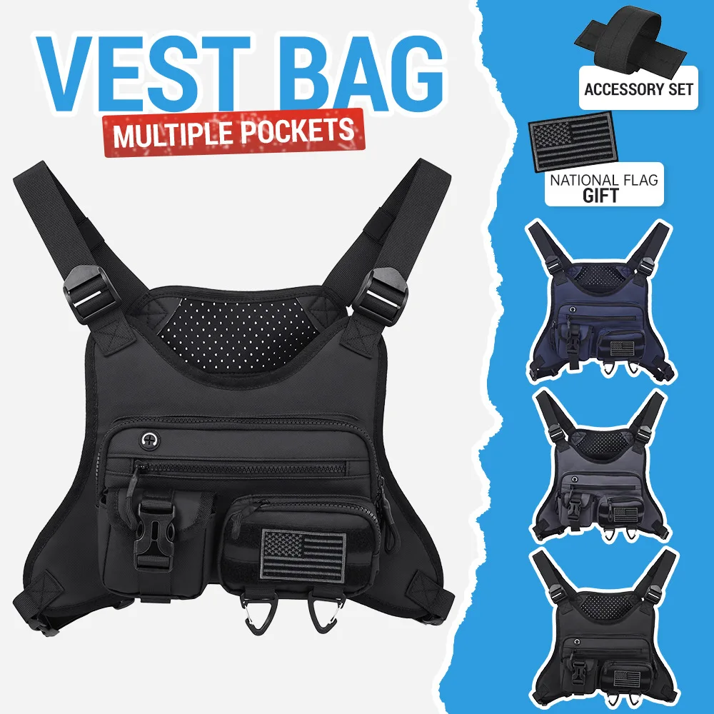 

Outdoor Sports Chest Bag Cycling Breathable Vest Vest Equipment Outdoor Sports Tactical Vest Chest Bag Holiday Gifts For Men