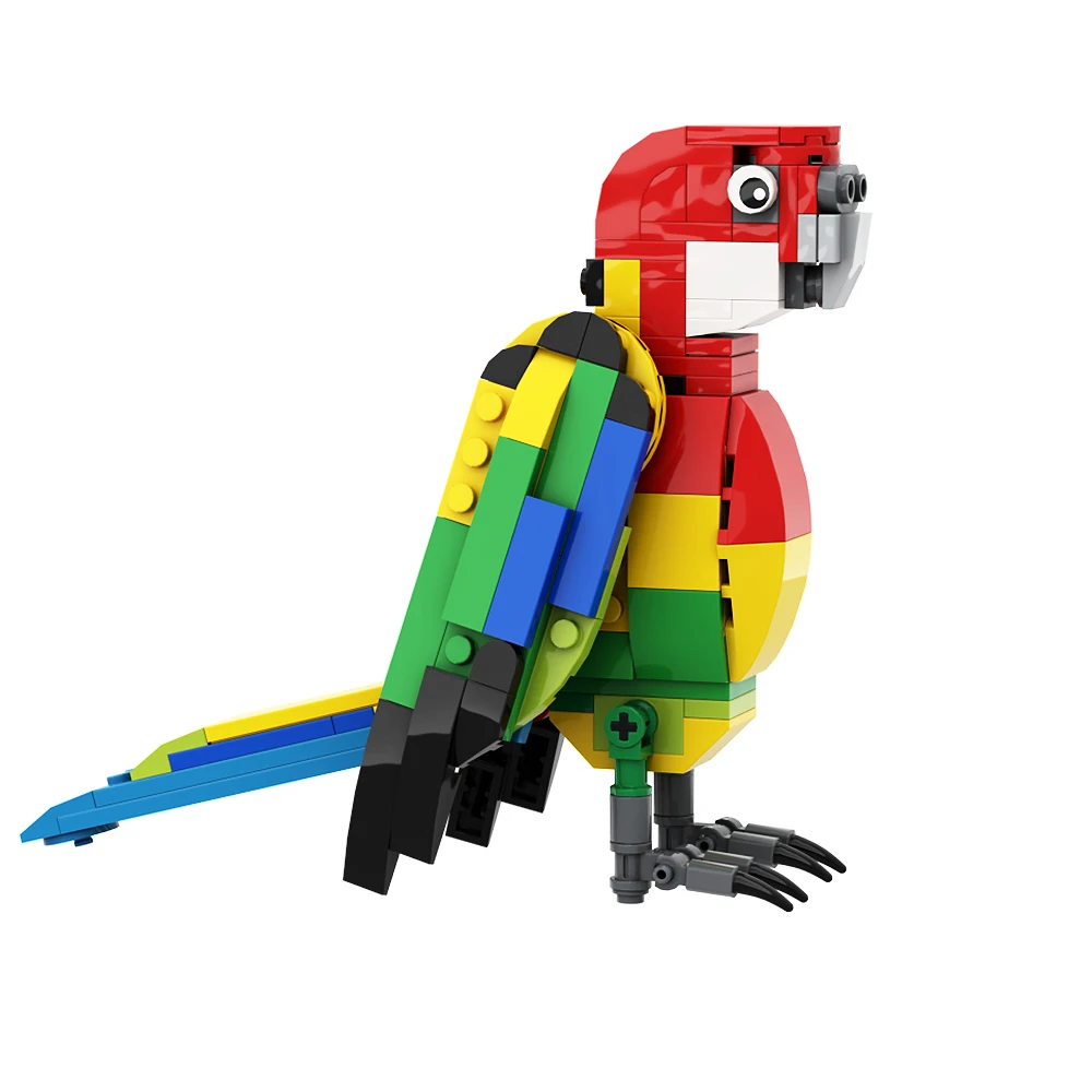 

MOC Eastern Rosella parrot Decoration Animal Building Blocks Home Office Decor Ornament Bricks For Children Birthday Gift