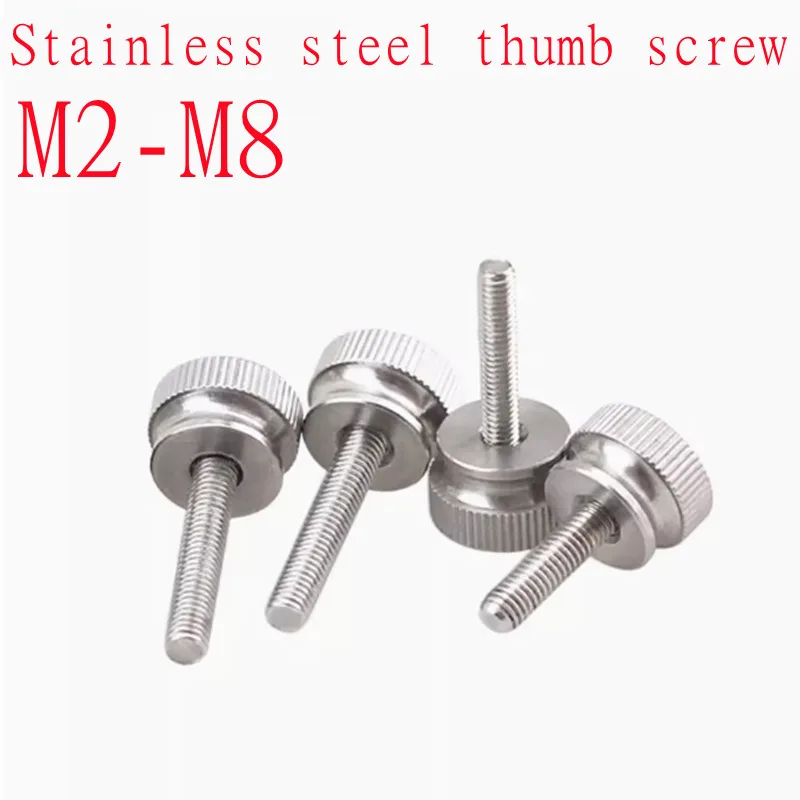 1pcs-5pcs M2 M2.5 M3 M4 M5 M6 M8 Stainless Steel Step Knurled Thumb Screw Hand Tighten Curtain Wall Glass Lock Screws