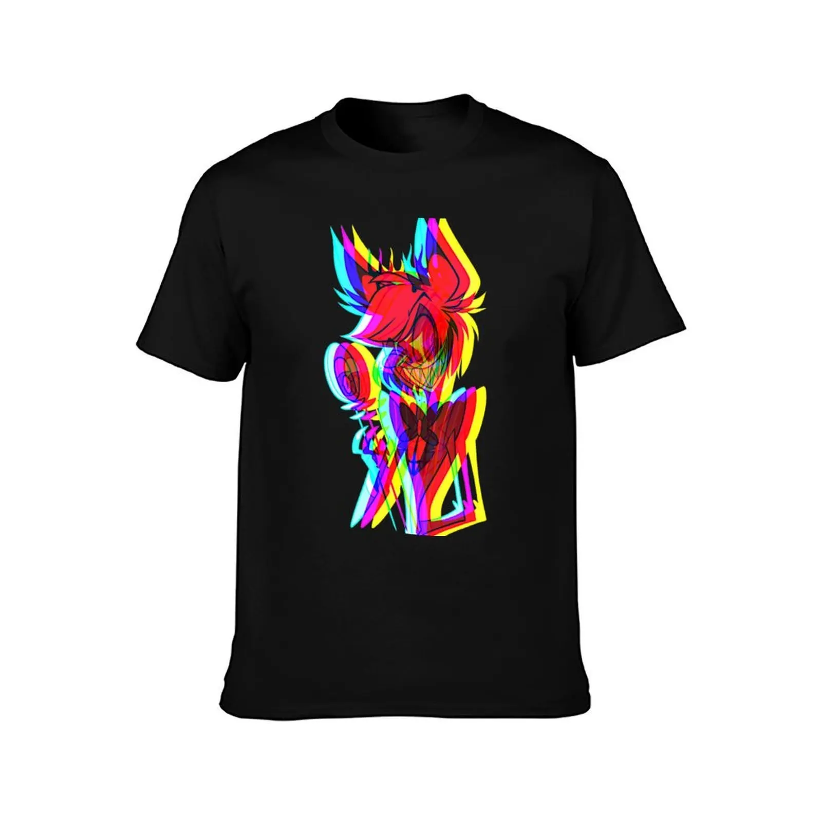 Glitched Alastor T-Shirt Large Size Casual Tee Shirt