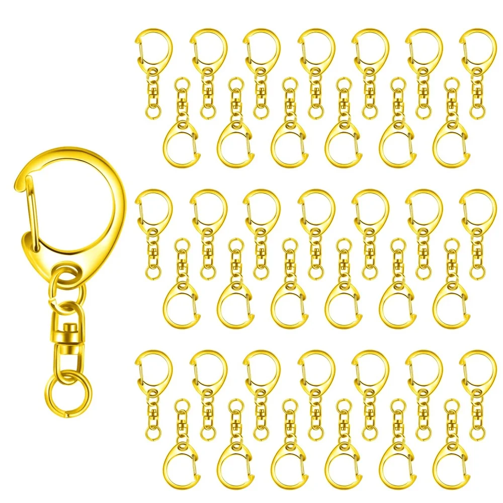 10Pcs Lobster Clasp Key Ring Keychain C Shape Clasps Connector Hook For DIY Jewelry Making Key Chain Accessories image 3
