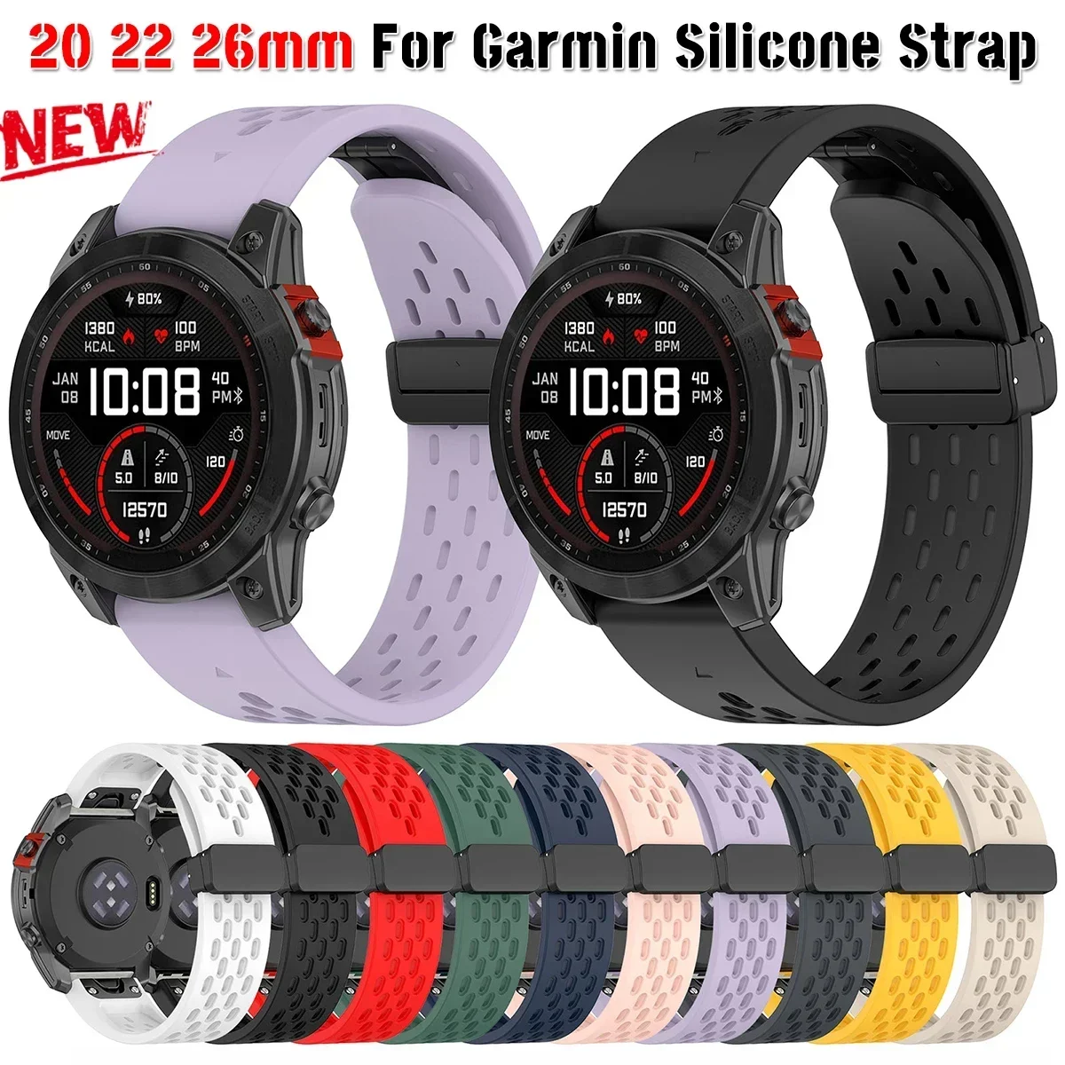 

Quick Fit Silicone Strap For Garmin watch Fenix 6/6X/6XPro/7/7X/5//5s/5X/5XPlus/3 20 22 26mmSmartwatch Wristband Forerunner945