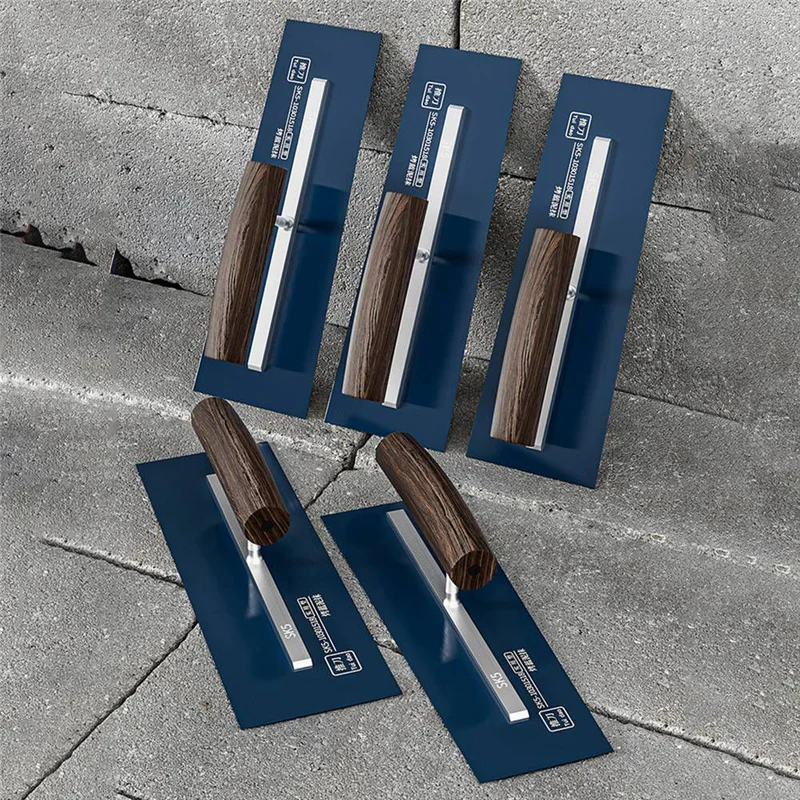 Cazzuola per cemento Cazzuola per intonacare cartongesso Spessore 0,5 mm Cazzuola in acciaio SK5 con manico in legno wengè L-Shank-AT64