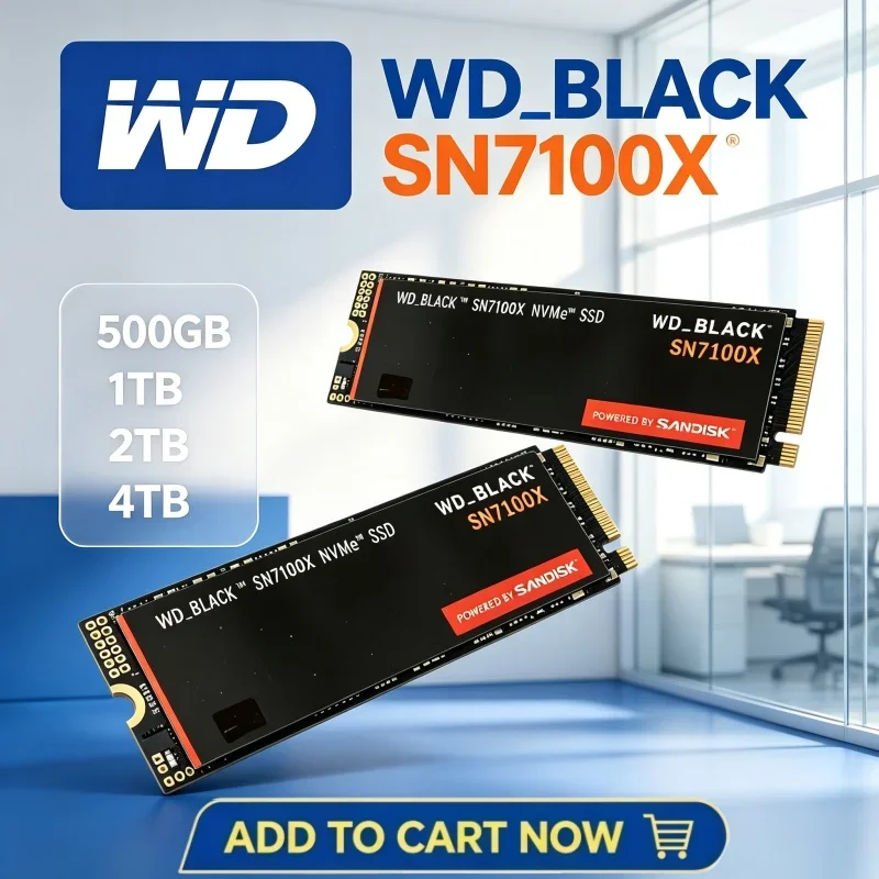 WD_BLACK SN7100X M.2 NVMe PCIe 4.0 SSD 2280 4TB Western Digital Unidade de Estado Sólido Interna para Jogos para PC Notebook PlayStation