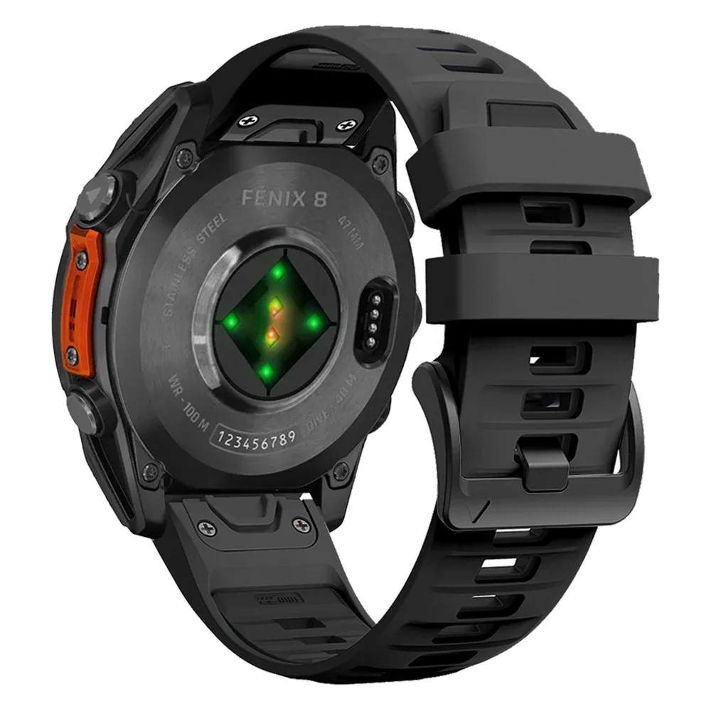Cinturino MoKo 22mm Per Garmin Fenix 8/7/6/5, Epix, TACTIX, MARQ E Enduro – Silicone Morbido Con Fibbia Doppia - 3