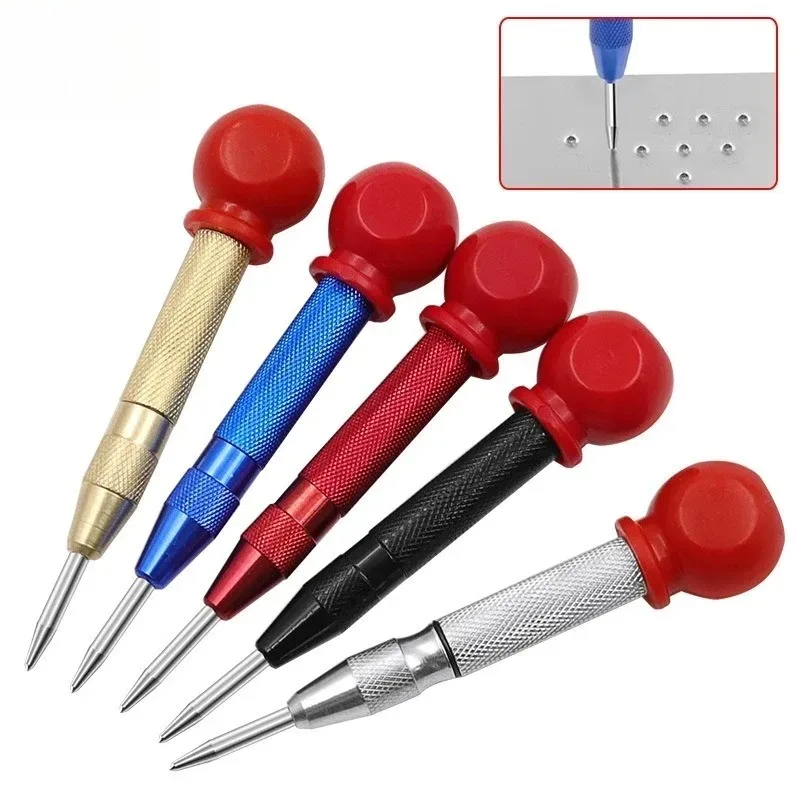 For Center Punch Eyelet Automatic Spring Loaded Center Punch Glass Breaker Window Puncher Drill Bit