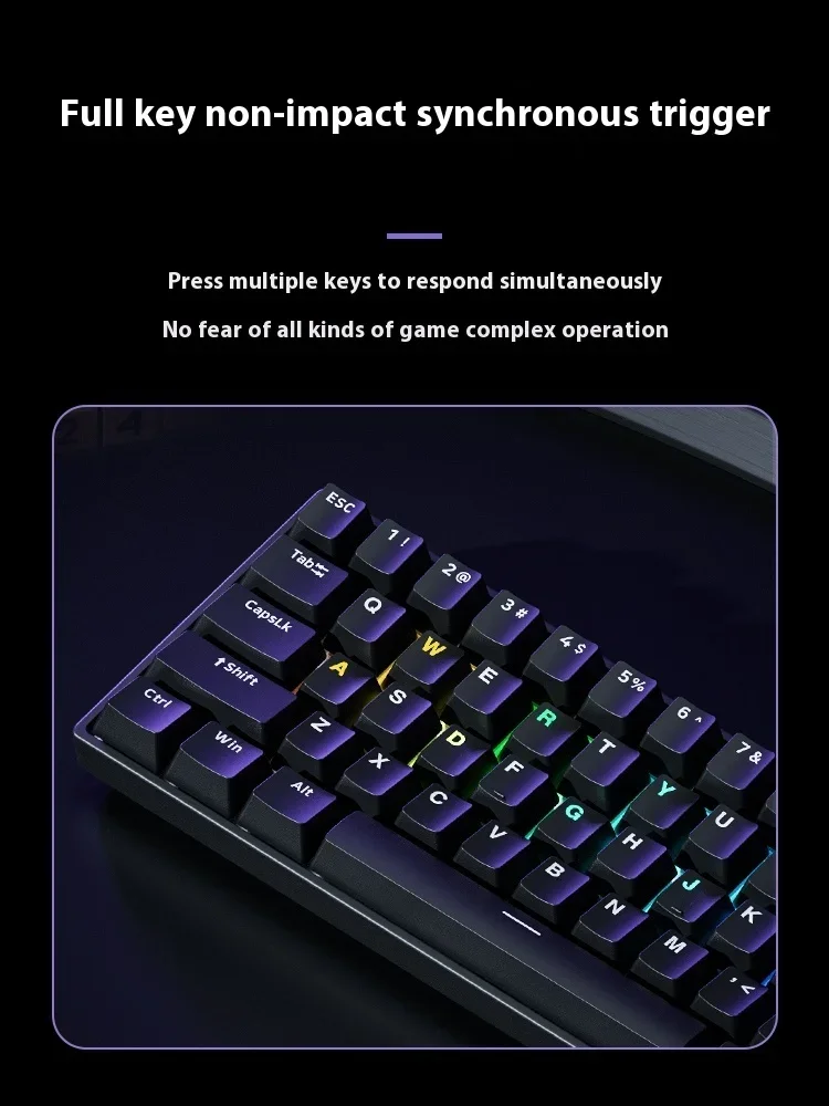 Imagem -03 - Akko 3061s-he Teclado Mecânico Eixo Magnético 8k com Fio 60 Teclado Oem 61key Personalizado Rgb Teclado para Computador rt Dks mt Tgl