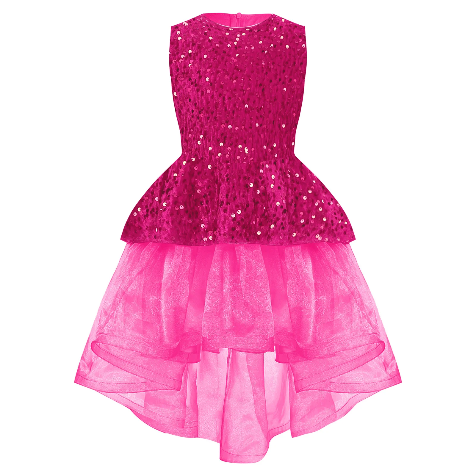 الفتيات الحديثة اللاتينية رقص الجاز زي الترتر عالية منخفضة توتو فستان الأميرة رداء حفلات Dancewear فساتين الأداء المتدرج