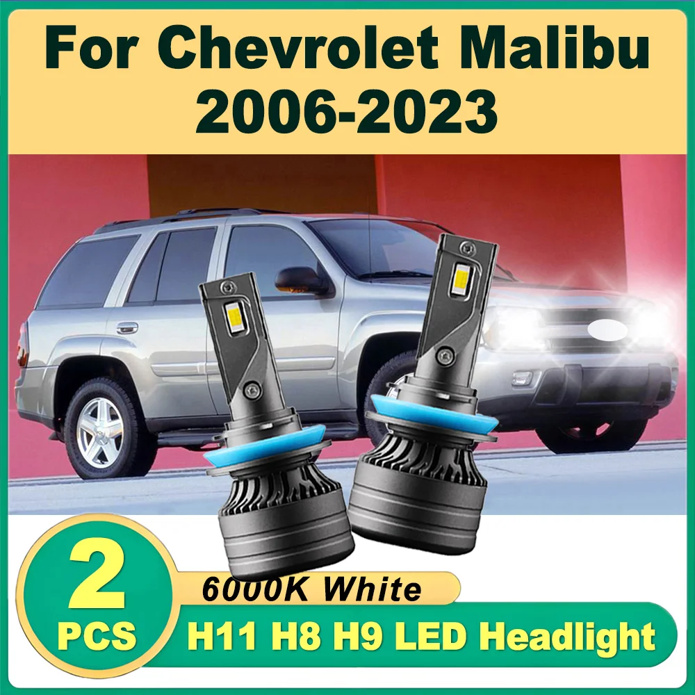 

H11 H8 H9 LED Headlight Super Bright 20000LM 6000K White 120W 3570 CSP Chips Car Front Headlamps For Chevrolet Malibu 2006-2023