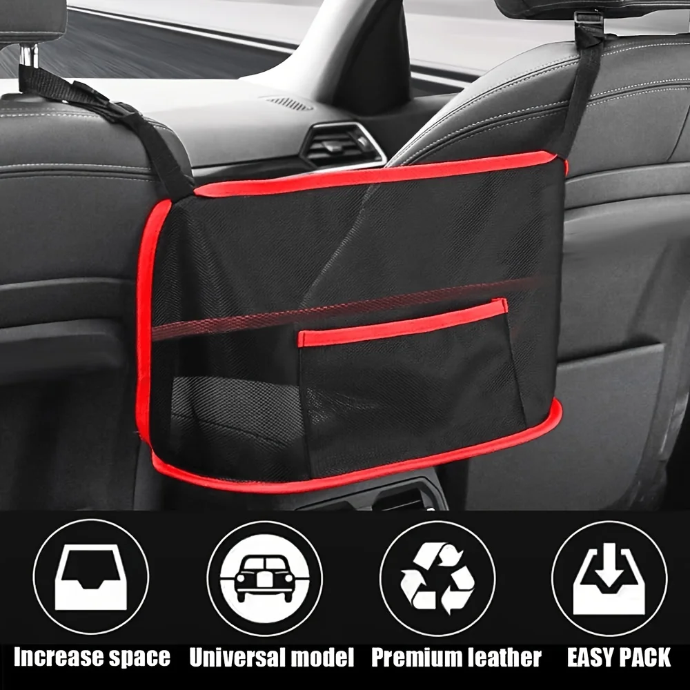 1Pc car mesh bag pocket handbag holder, car mesh bag wallet holder