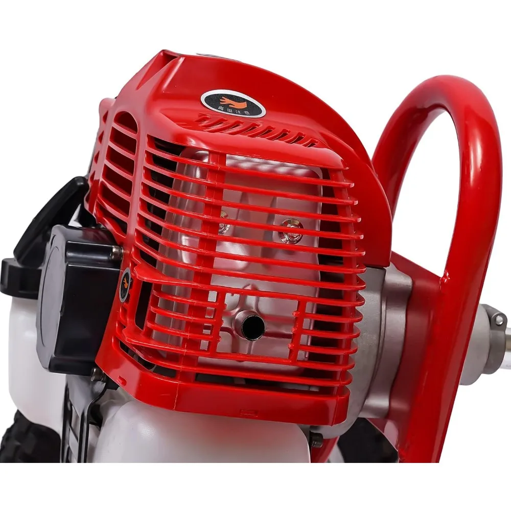 جزازة العشب ذات الدفع اليدوي بالبنزين ثنائي الأشواط 49cc، 3 في 1 6500-7000 دورة في الدقيقة ماكينة تشذيب العشب وقطاعة الفرشاة مع تبريد الهواء