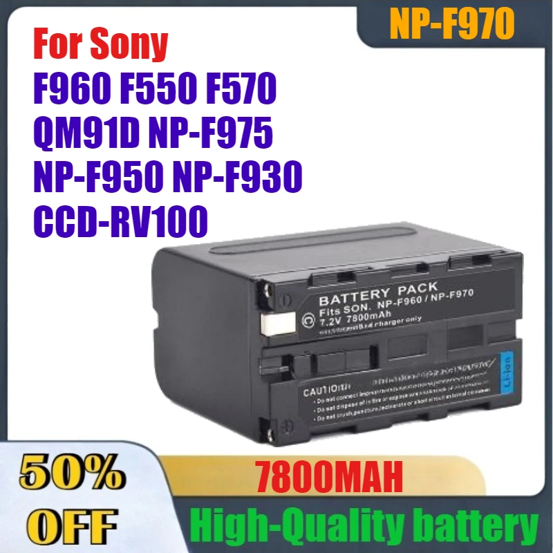 7800mAh High-Quality NP-F970 Camera Battery for Sony F960 F550 F570 QM91D NP-F975 NP-F950 NP-F930 CCD-RV100 Digital Batteries