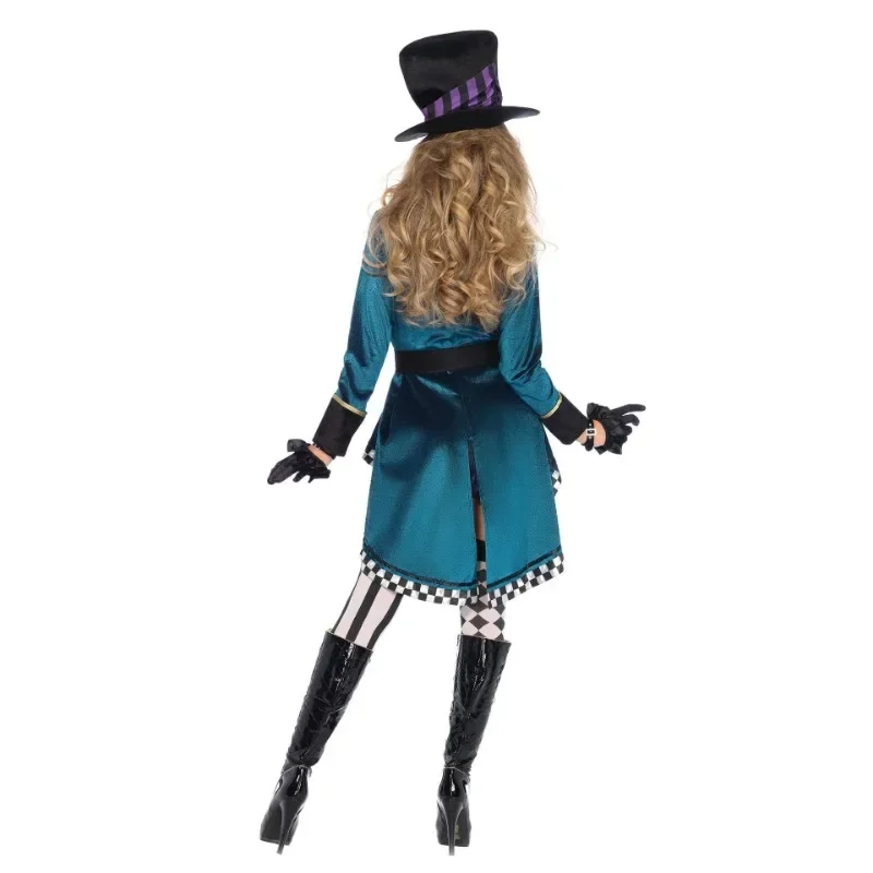 Halloween Cosplay Women Alice Crazy Hat Adult Magic Performance Custome Night Club Suit Trainer Stage Performance Costume