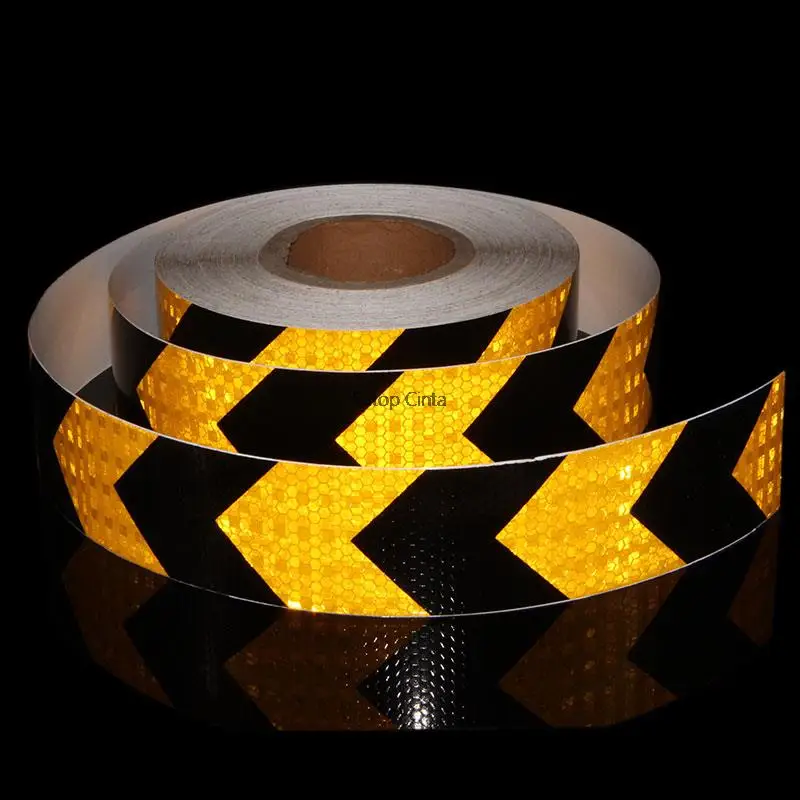 5cmX10m Arrow Reflective Tapes Waterproof Strips Warning Caution Safety Road Film Reflector Stickers For Car Bike Trucks Trailer