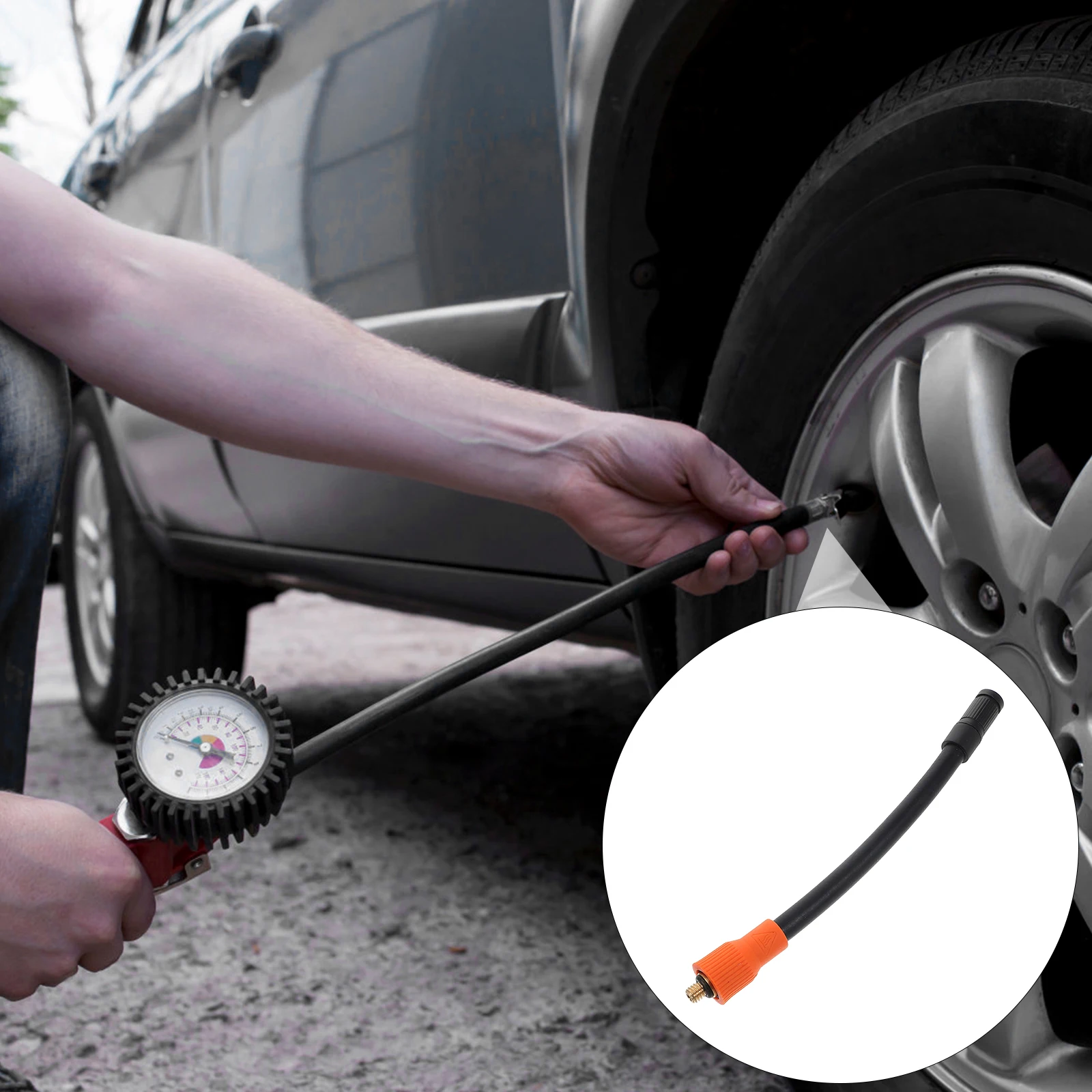 

Quick Inflation High Pressure Tire Inflator Hose M6 Thread Durable Heat Resistant Sleeve For Car Motorcycle Bike Tire Valves