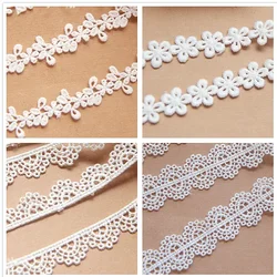 5 Yards Polyester Embroidered Lace 3d Flower Guipure Lace Embroidery Appliqued Sewing Trims White and Black