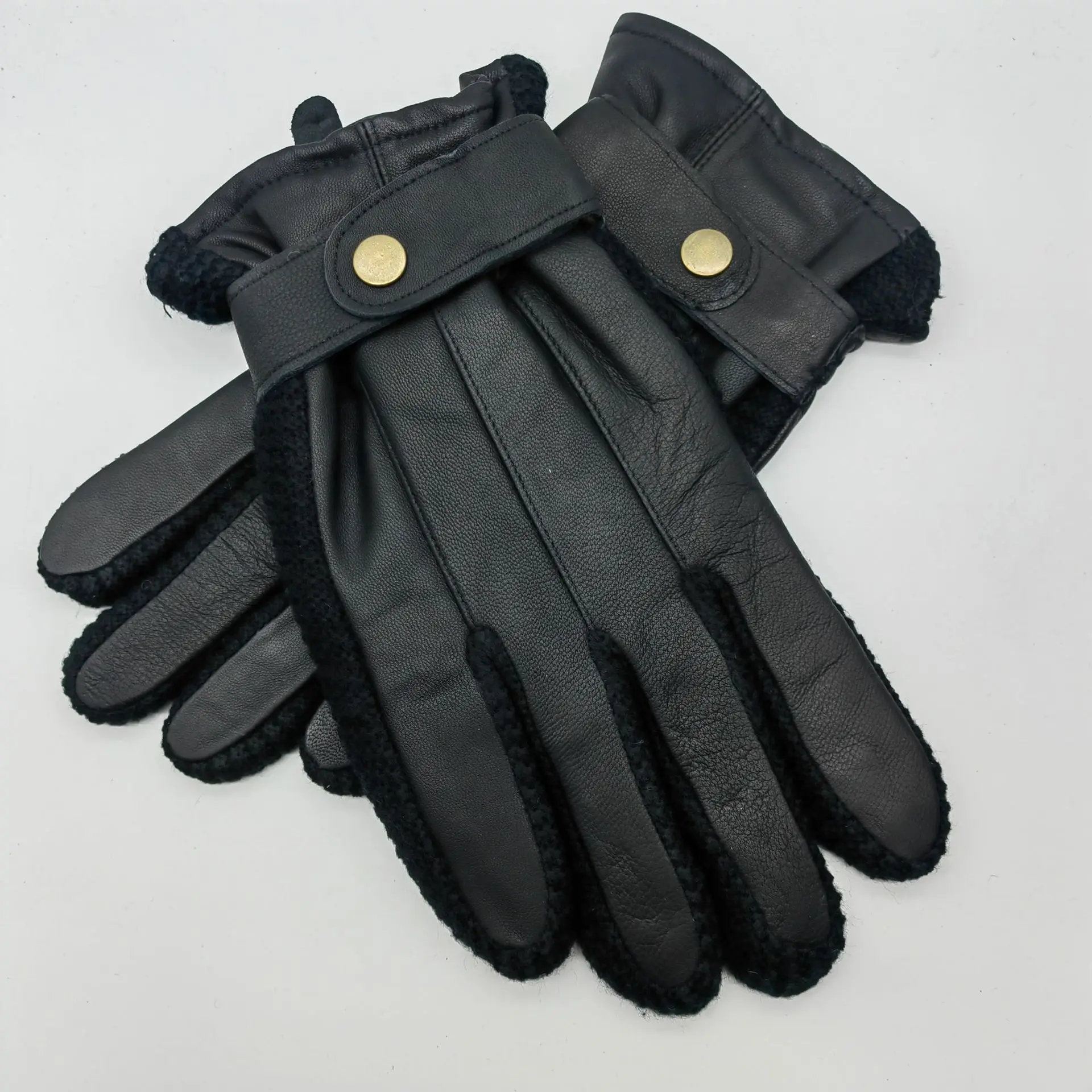 

Зимние мужские мотоциклетные перчатки, уличные велосипедные черные теплые перчатки из натуральной овчины для вождения мотоцикла, регулируемые перчатки