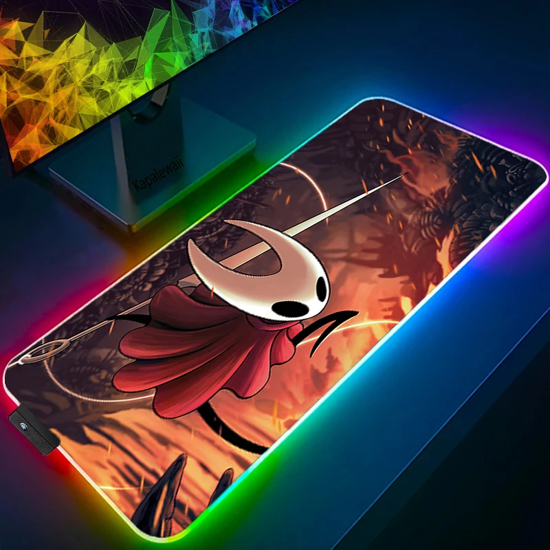 

LED Hollow Kinght Computer Gaming Mouse Pad PC Gamer RGB Mousepad Anime Antislip Laptop Carpet Mat Backlit Large Mouse Mat