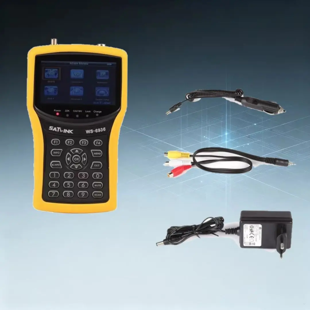 Satlink WS‑6936 Digital Combo Satellite Finder Meter DVB‑S/DVB‑T Built‑in Spectrum Analyzer Handheld Satellite Signal Measuring