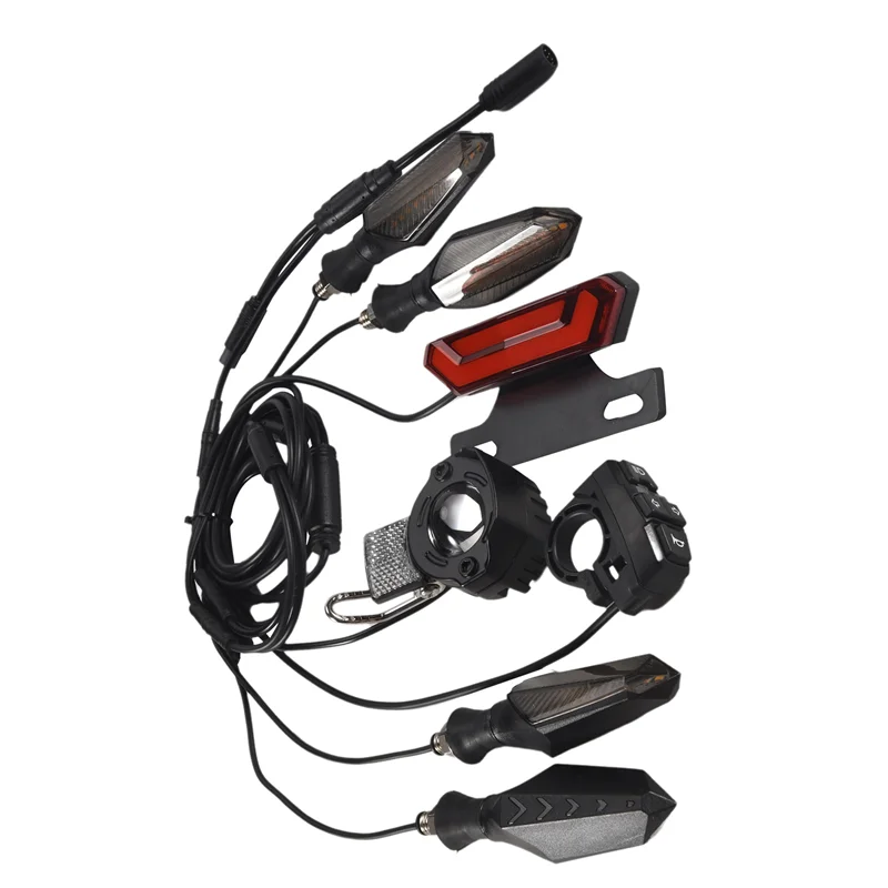 

A37Q-Electric Bike 24V/36V/48V Headlight Front Rear Turn Signal Light Brake Light Ebike Conversion Kits
