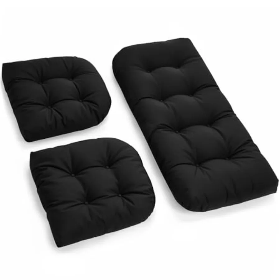 

All Weather Wicker Chair Cushions of 3 Pieces Waterproof Outdoor Wicker Chair Cushion for Patio Furniture Loveseat Settee Bench