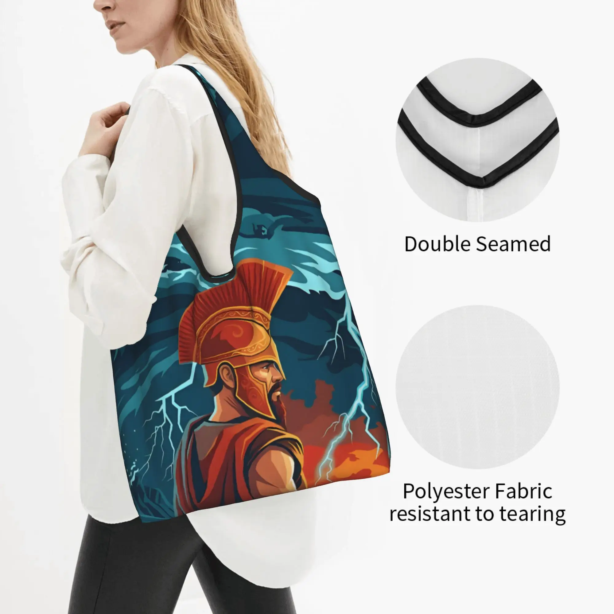Custom O-Odysseyes Hot Comic Shopping Bag Women Portable Big Capacity Groceries Manga Shopper Tote Bags